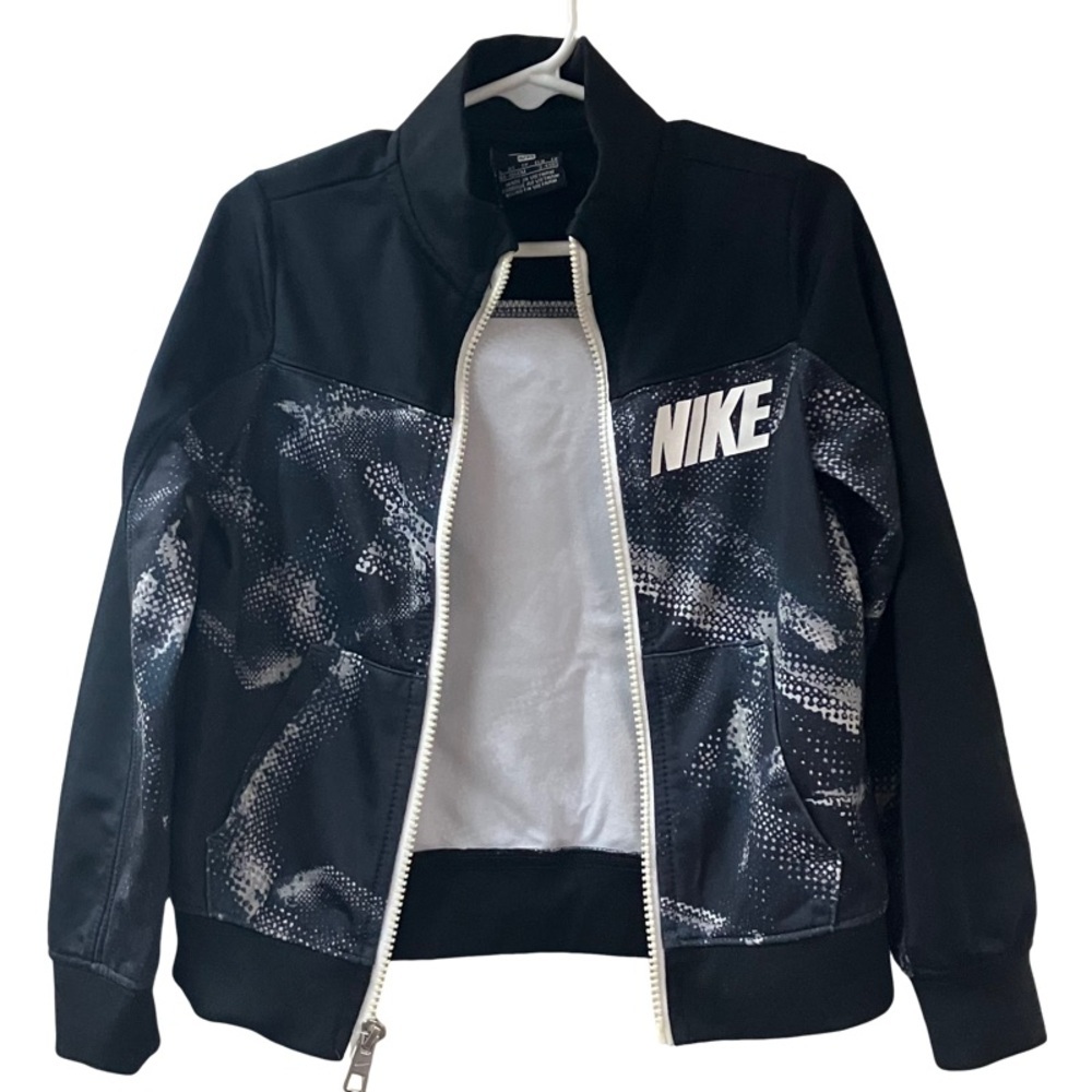 NIKE Boys Track Full Zip LOGO Jacket SZ 4 (X-Small) Pockets Multicolored Spring